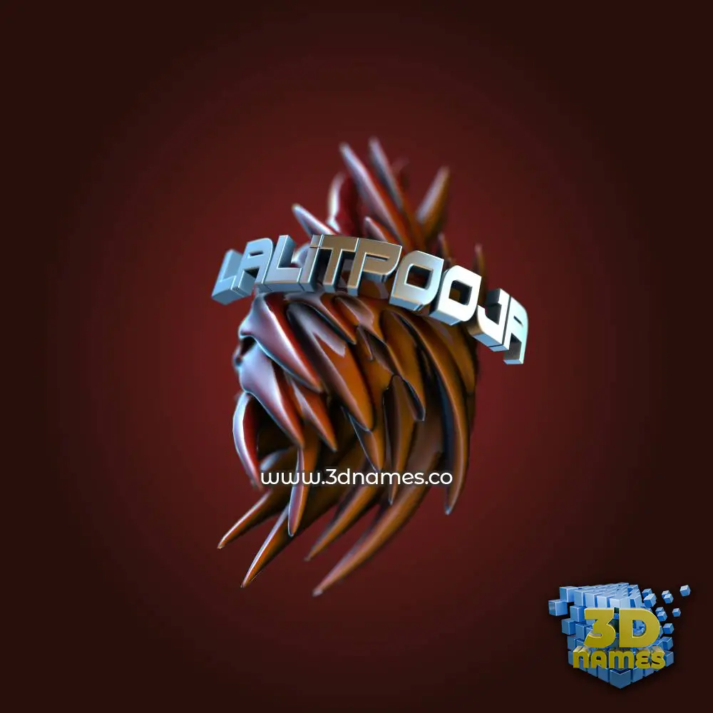 lalitpooja in Red Twisted style - 3D name wallpaper
