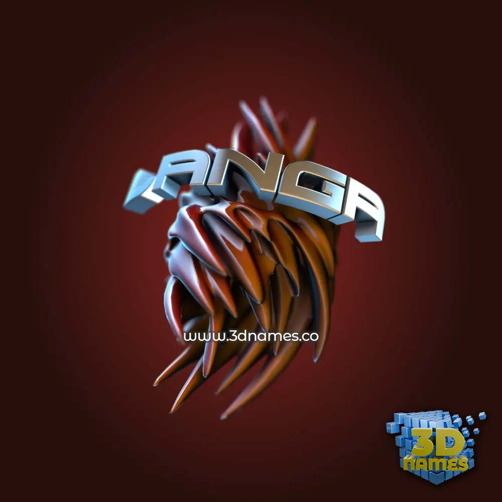 langa in Red Twisted style - 3D name wallpaper