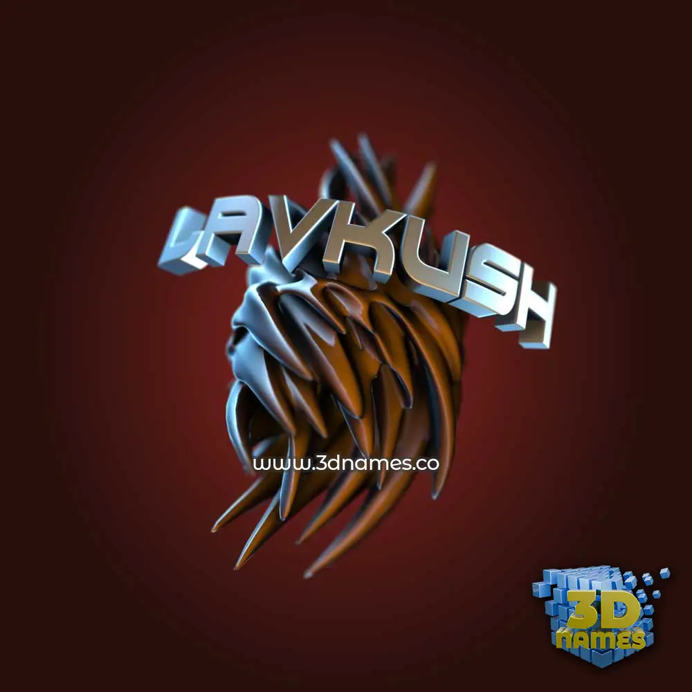 lavkush in Red Twisted style - 3D name wallpaper
