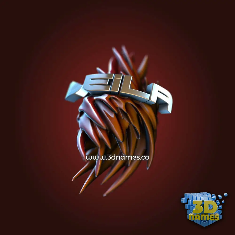 leila in Red Twisted style - 3D name wallpaper