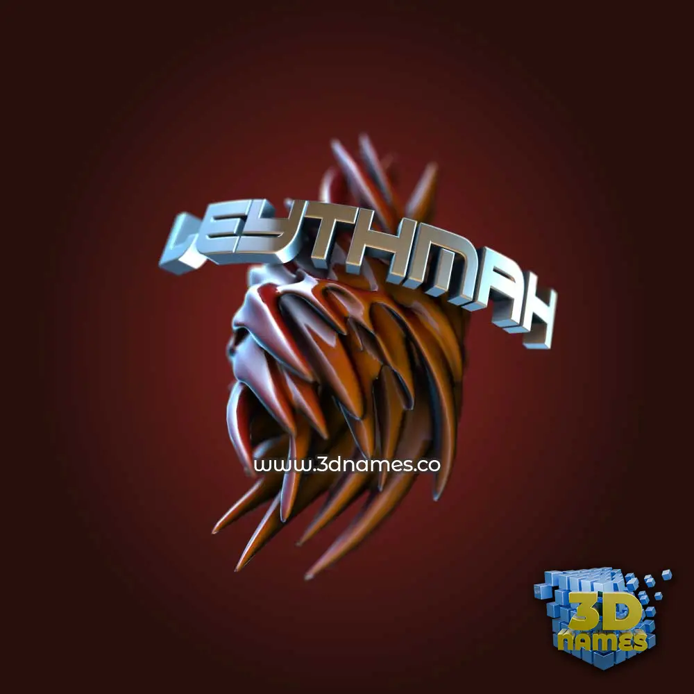 leythmah in Red Twisted style - 3D name wallpaper