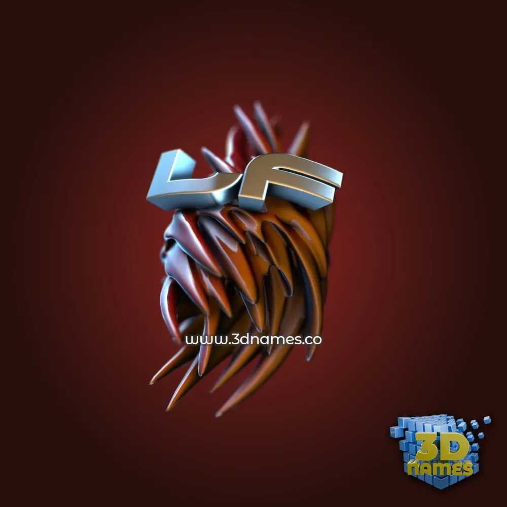 lf in Red Twisted style - 3D name wallpaper