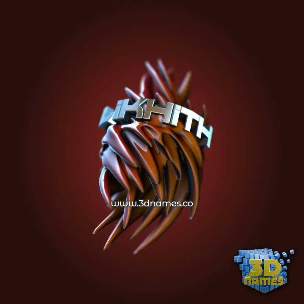likhith in Red Twisted style - 3D name wallpaper
