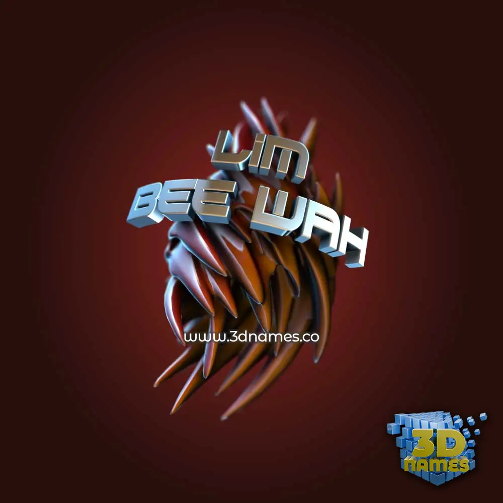 lim bee wah in Red Twisted style - 3D name wallpaper