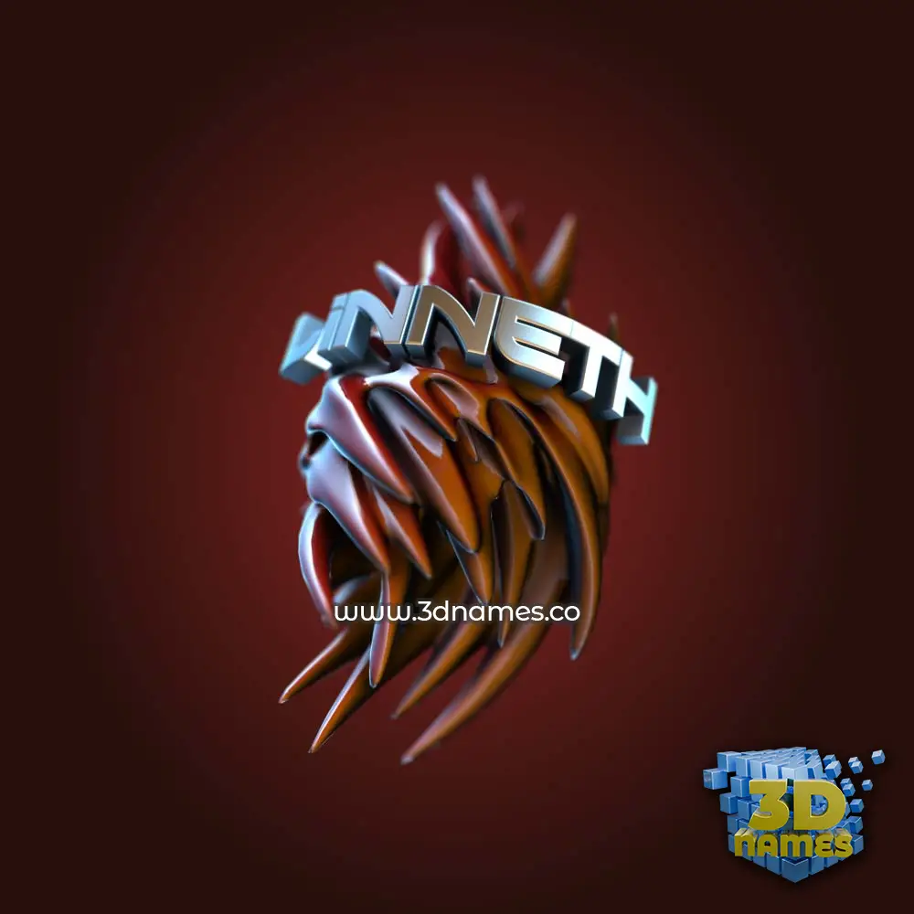 linneth in Red Twisted style - 3D name wallpaper