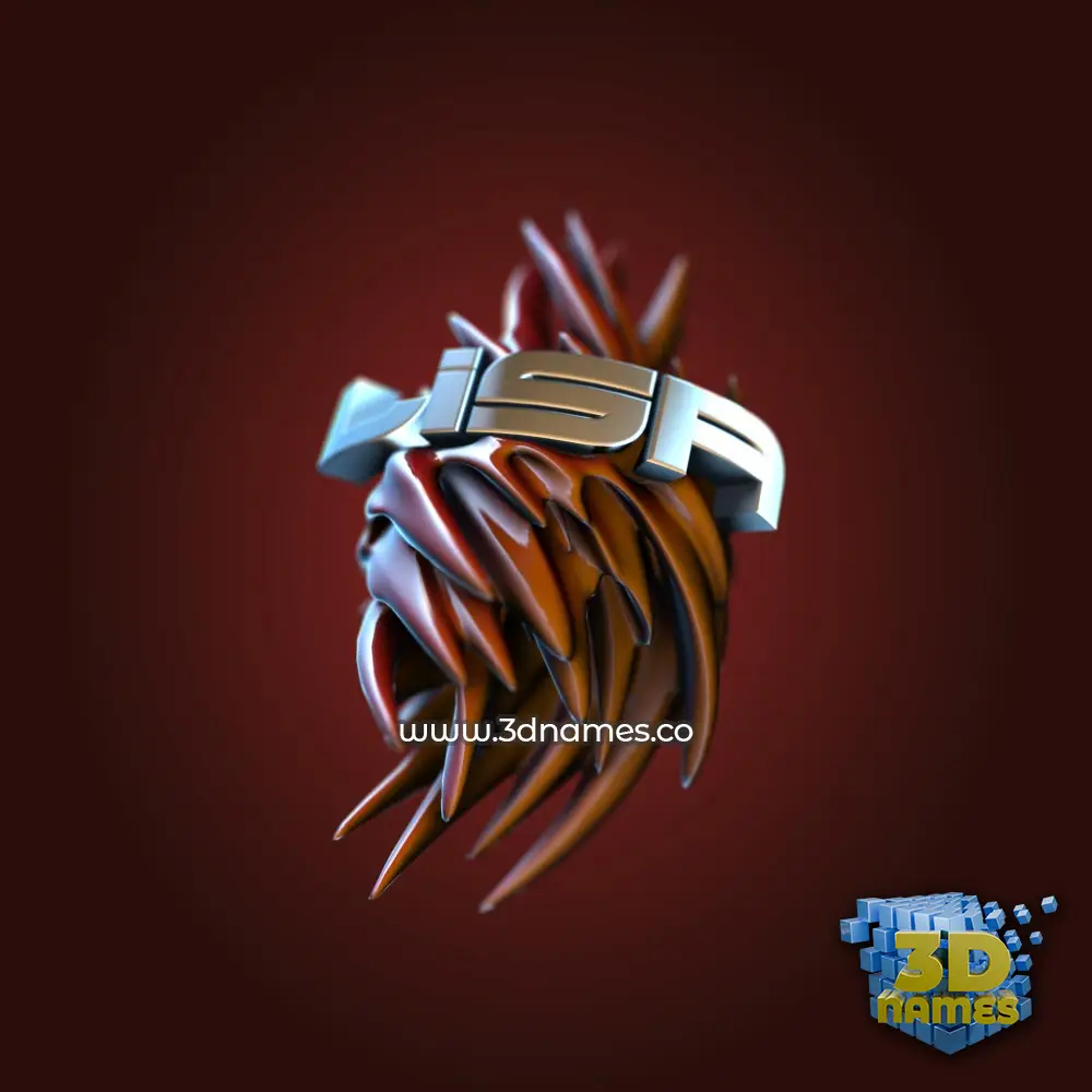 lisa in Red Twisted style - 3D name wallpaper