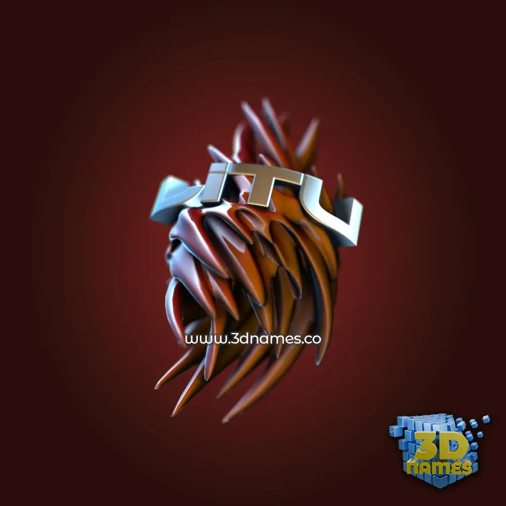 litu in Red Twisted style - 3D name wallpaper