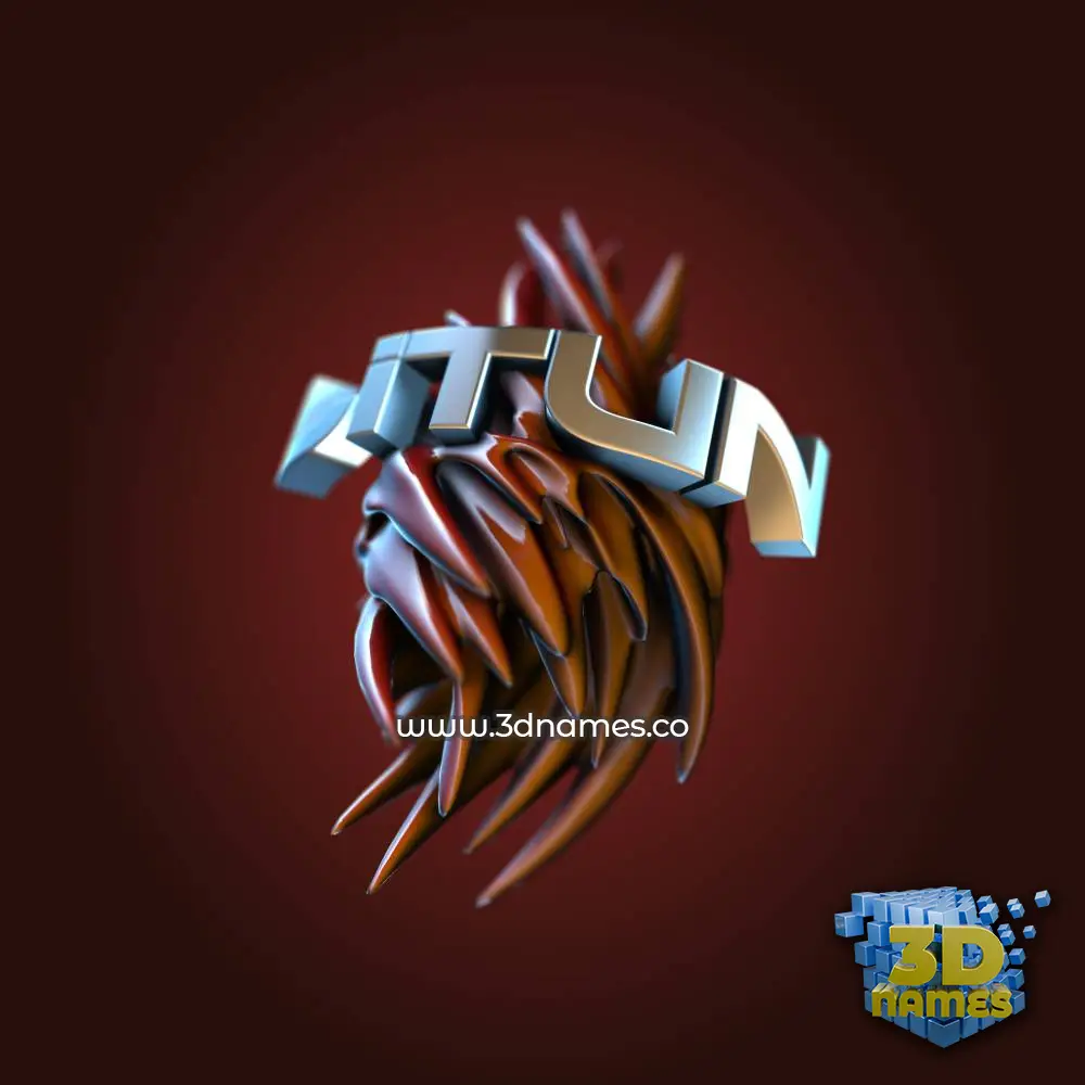 litun in Red Twisted style - 3D name wallpaper
