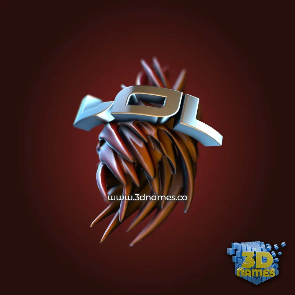 lol in Red Twisted style - 3D name wallpaper