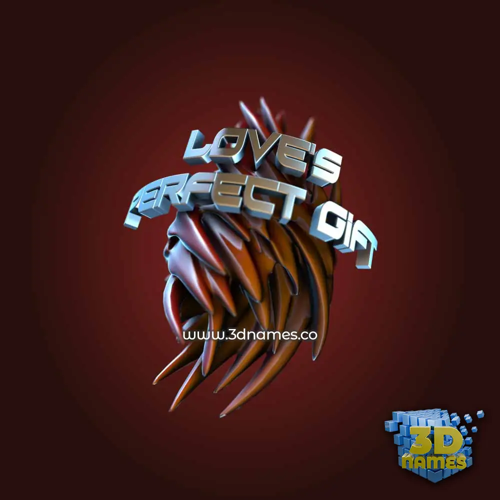love's perfect gift in Red Twisted style - 3D name wallpaper