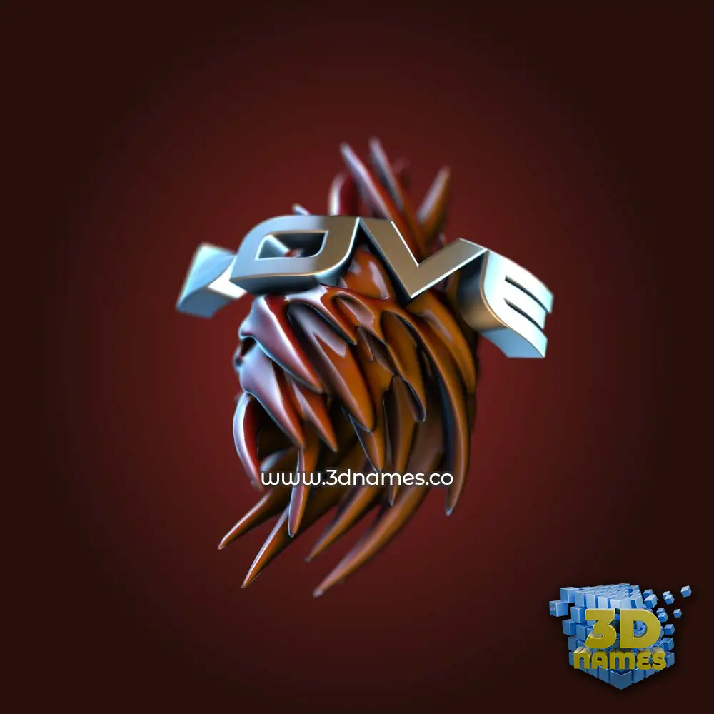 love in Red Twisted style - 3D name wallpaper