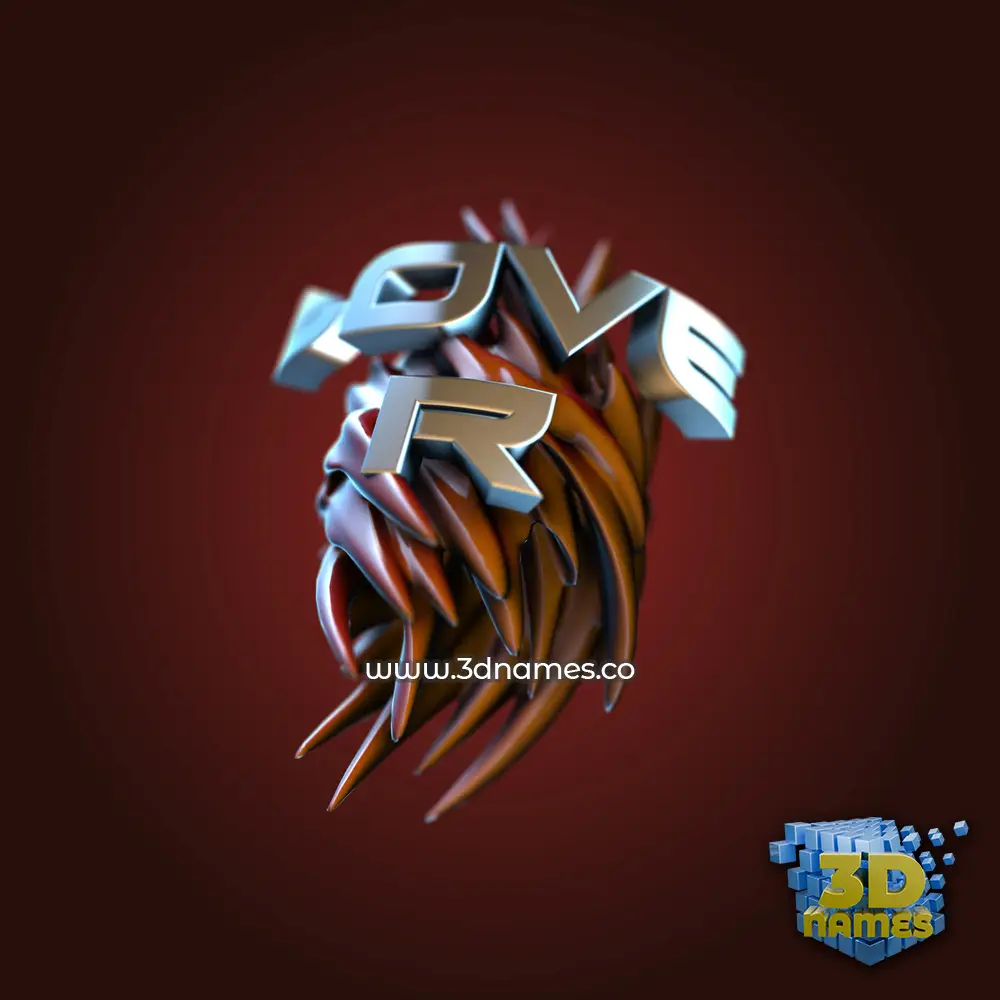 love r in Red Twisted style - 3D name wallpaper