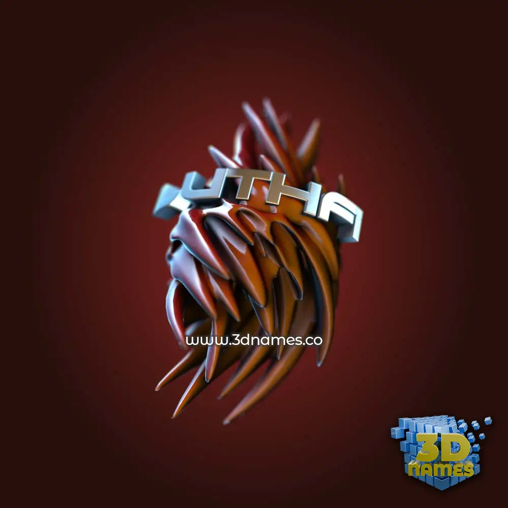 luthfi in Red Twisted style - 3D name wallpaper