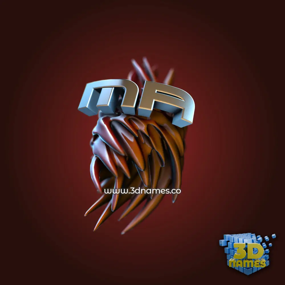 ma in Red Twisted style - 3D name wallpaper
