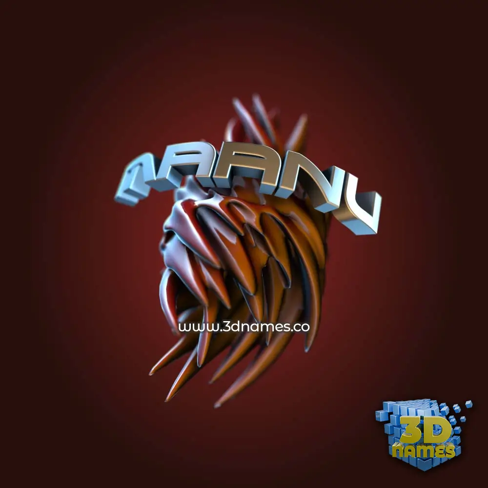 maanu in Red Twisted style - 3D name wallpaper