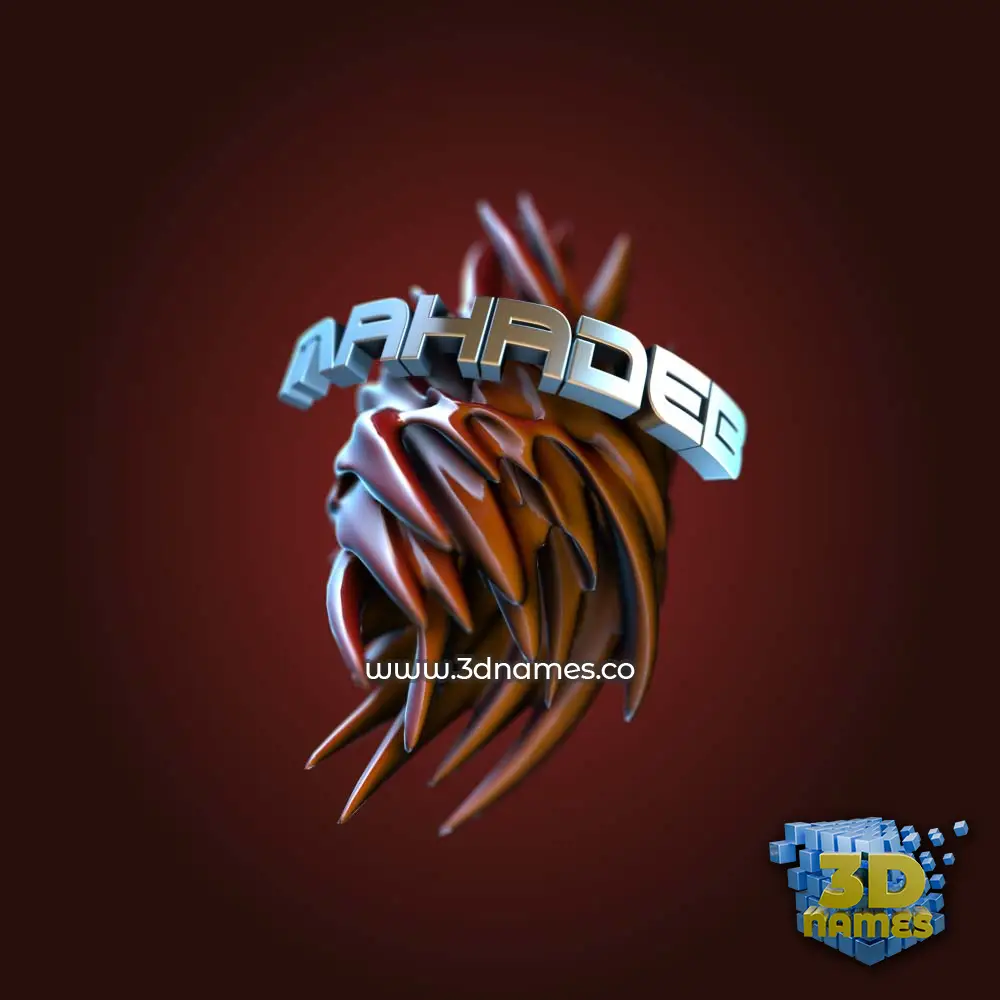 mahadeb in Red Twisted style - 3D name wallpaper