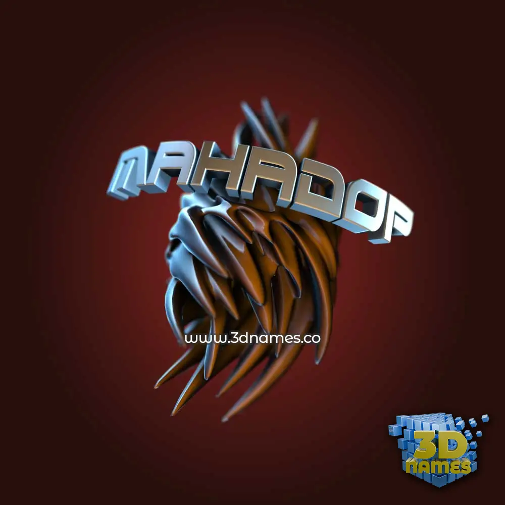 mahadop in Red Twisted style - 3D name wallpaper