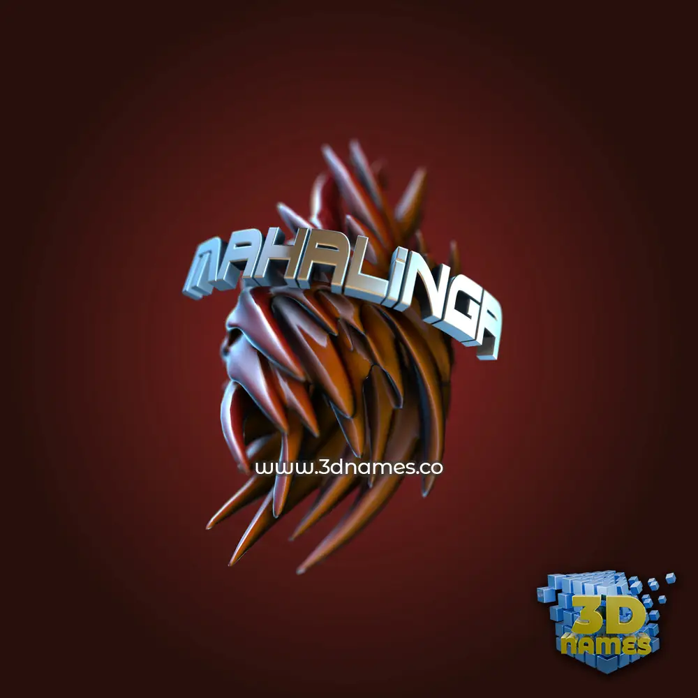 mahalinga in Red Twisted style - 3D name wallpaper