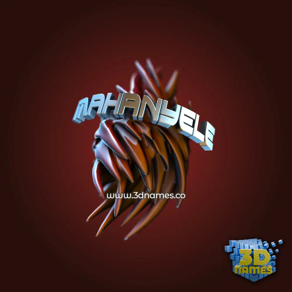 mahanyele in Red Twisted style - 3D name wallpaper