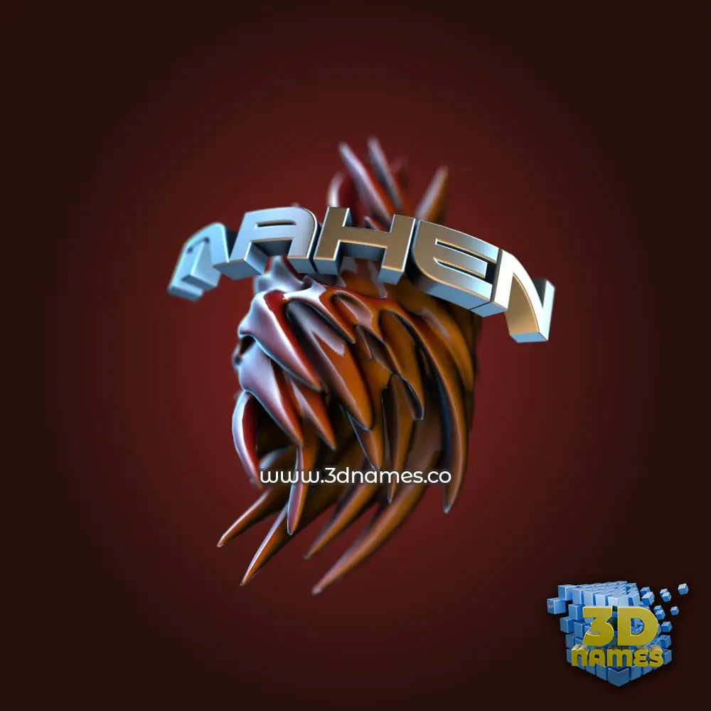 mahen in Red Twisted style - 3D name wallpaper