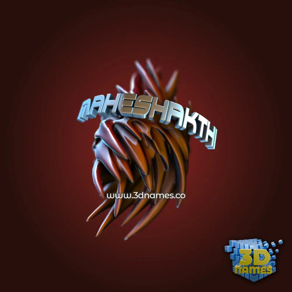 maheshakthi in Red Twisted style - 3D name wallpaper