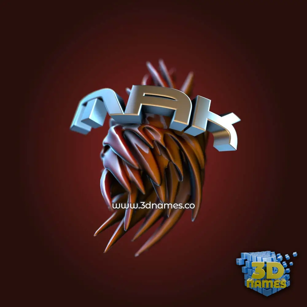mak in Red Twisted style - 3D name wallpaper