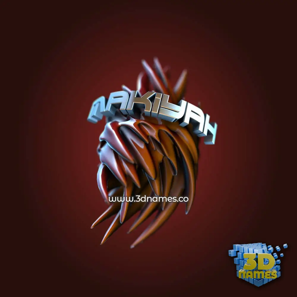 makiyah in Red Twisted style - 3D name wallpaper