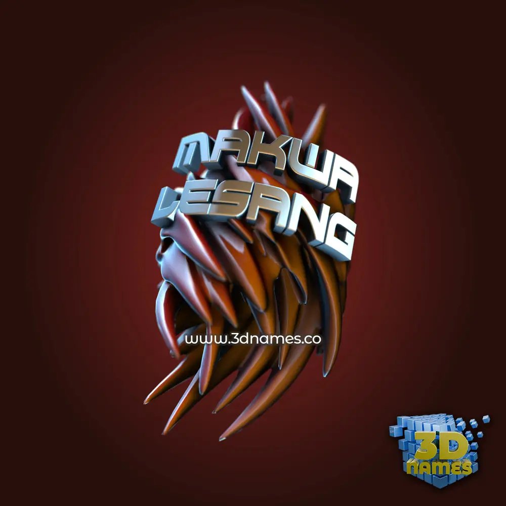 makwa lesang in Red Twisted style - 3D name wallpaper