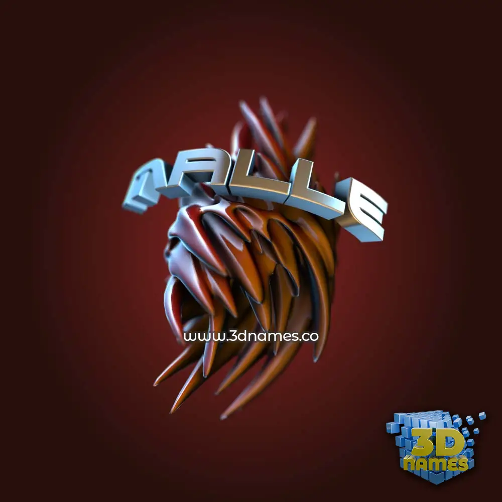 malle in Red Twisted style - 3D name wallpaper
