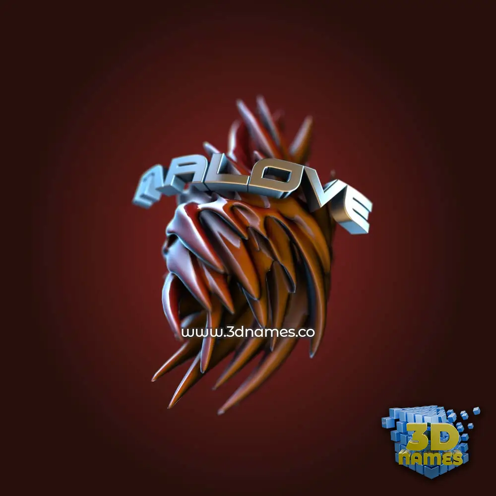 malove in Red Twisted style - 3D name wallpaper