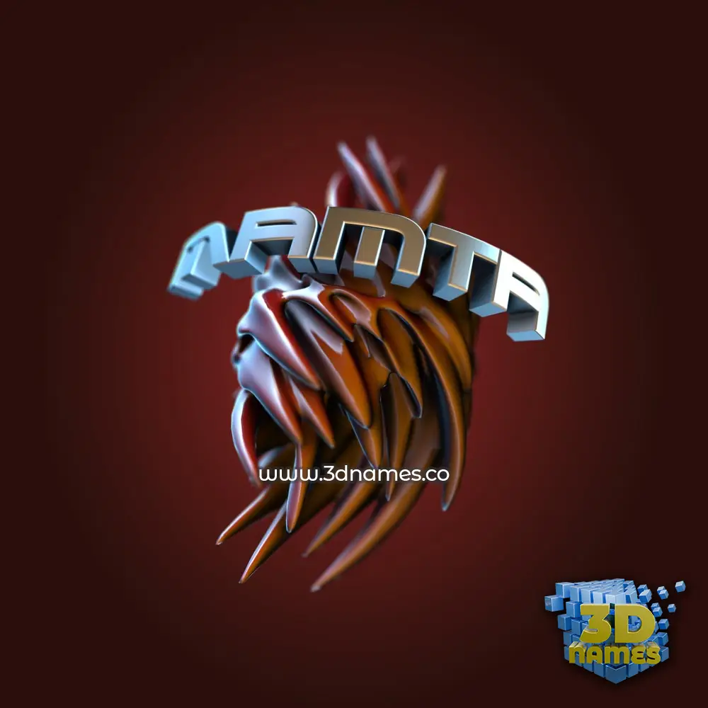 mamta in Red Twisted style - 3D name wallpaper