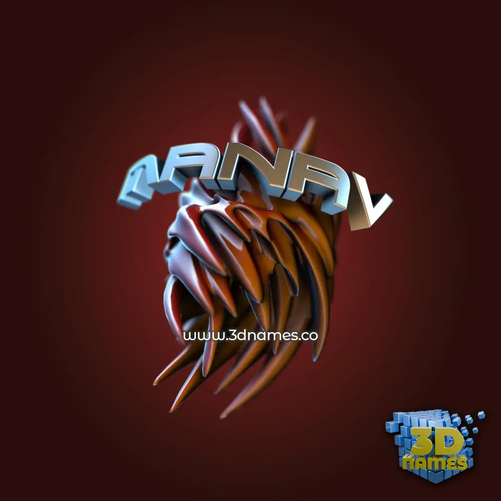 manav in Red Twisted style - 3D name wallpaper