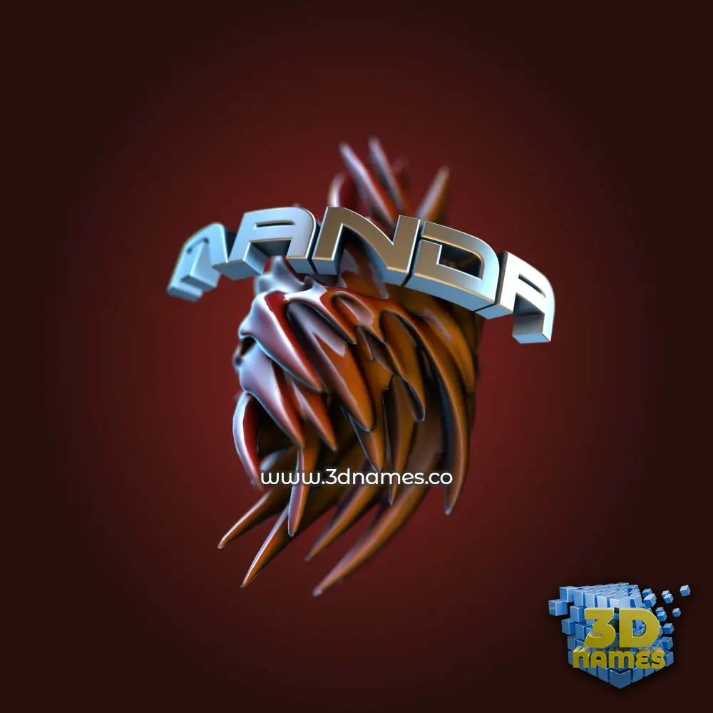 manda in Red Twisted style - 3D name wallpaper