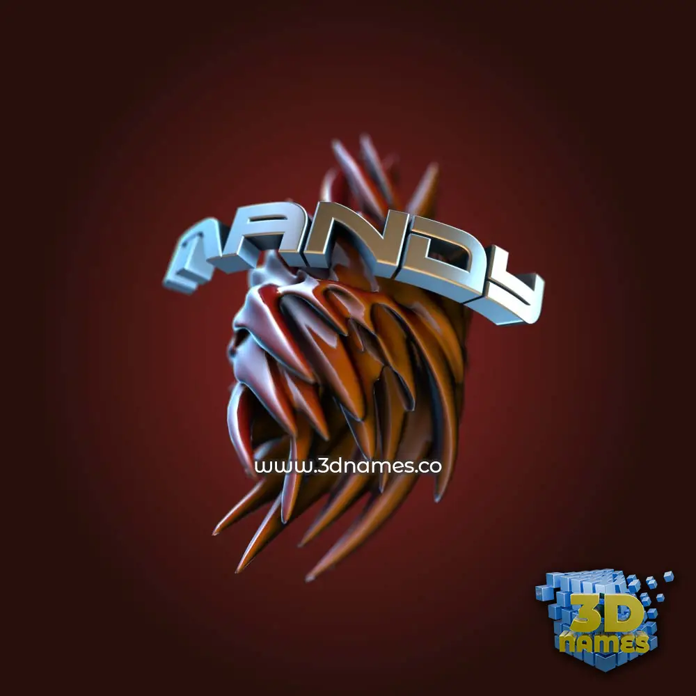 mandy in Red Twisted style - 3D name wallpaper