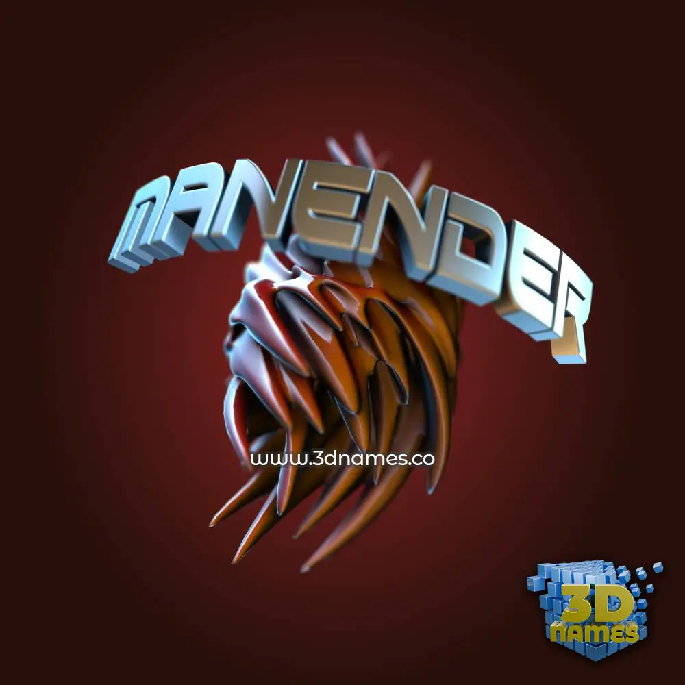 manender in Red Twisted style - 3D name wallpaper