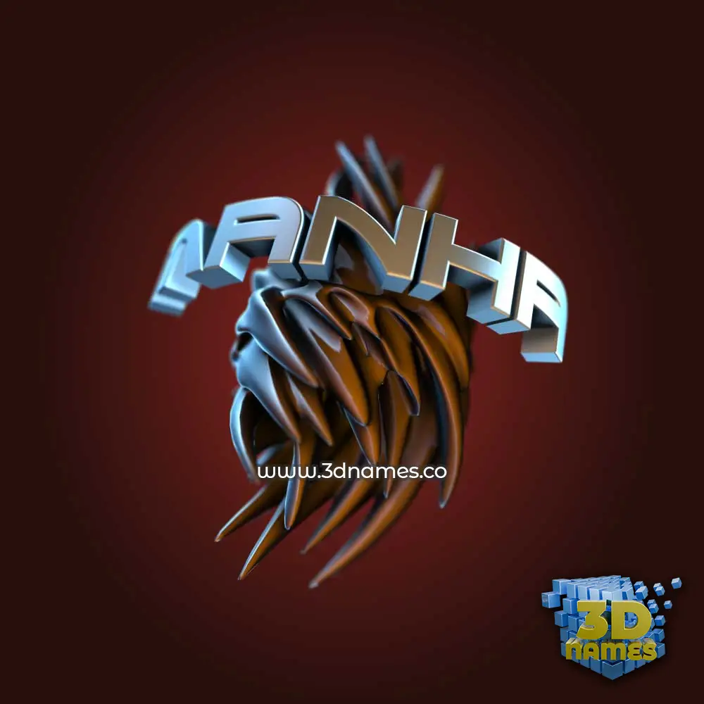 manha in Red Twisted style - 3D name wallpaper