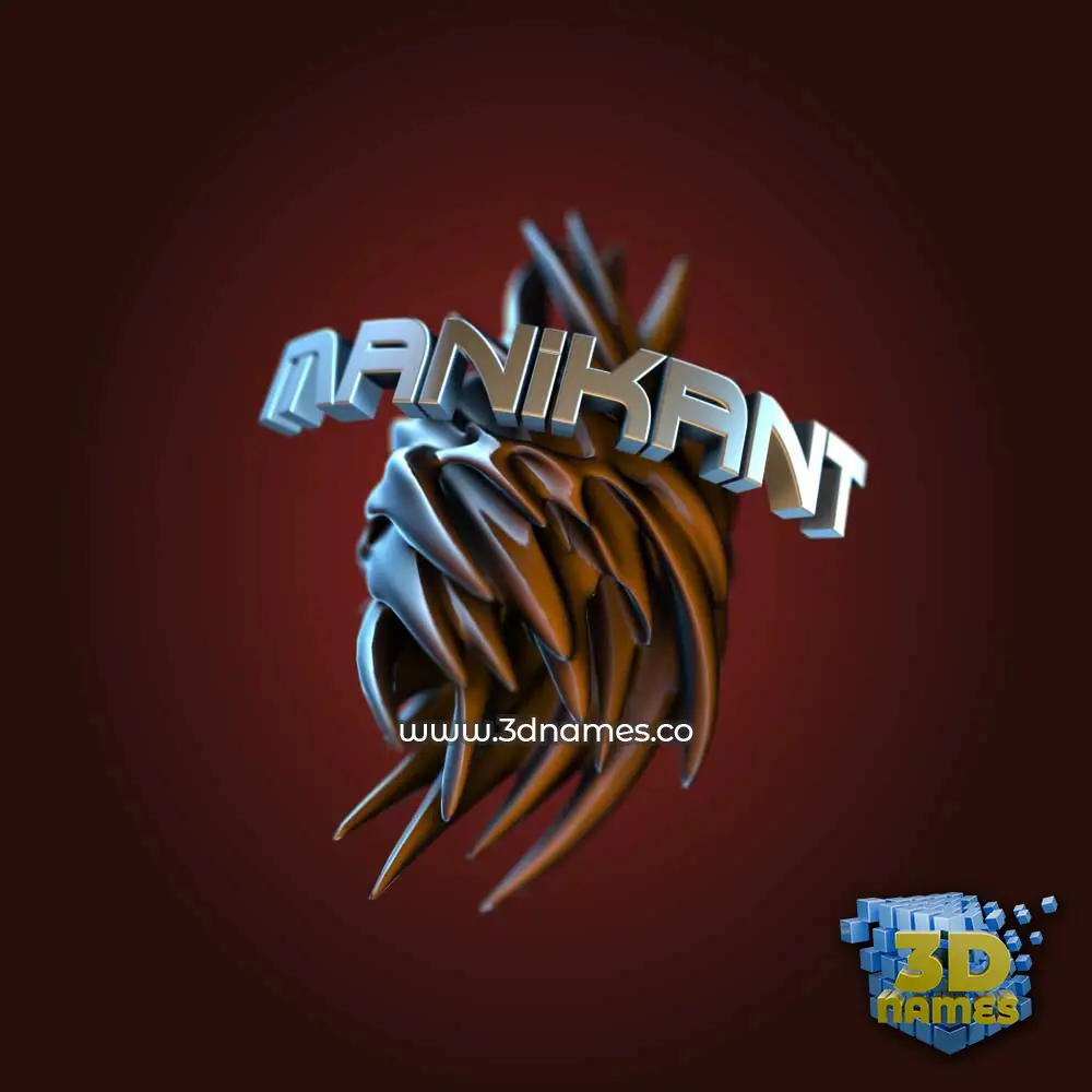 manikant in Red Twisted style - 3D name wallpaper