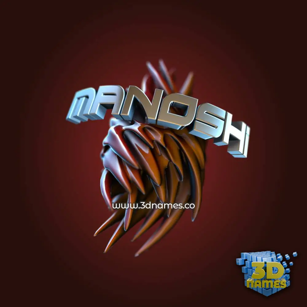 manoshi in Red Twisted style - 3D name wallpaper