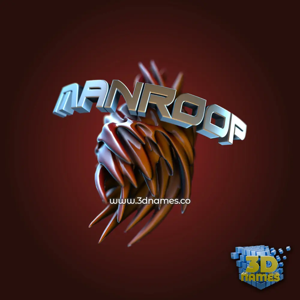 manroop in Red Twisted style - 3D name wallpaper