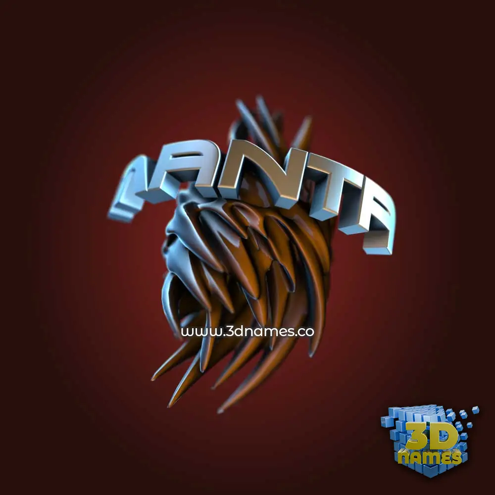 manta in Red Twisted style - 3D name wallpaper