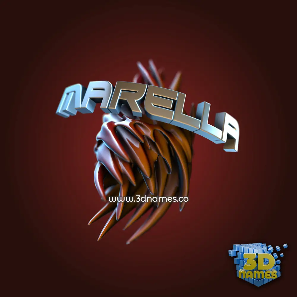 marella in Red Twisted style - 3D name wallpaper