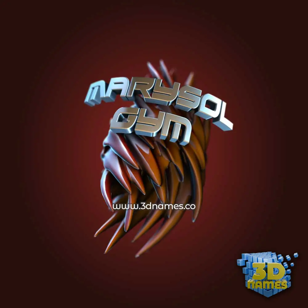 marysol gym in Red Twisted style - 3D name wallpaper