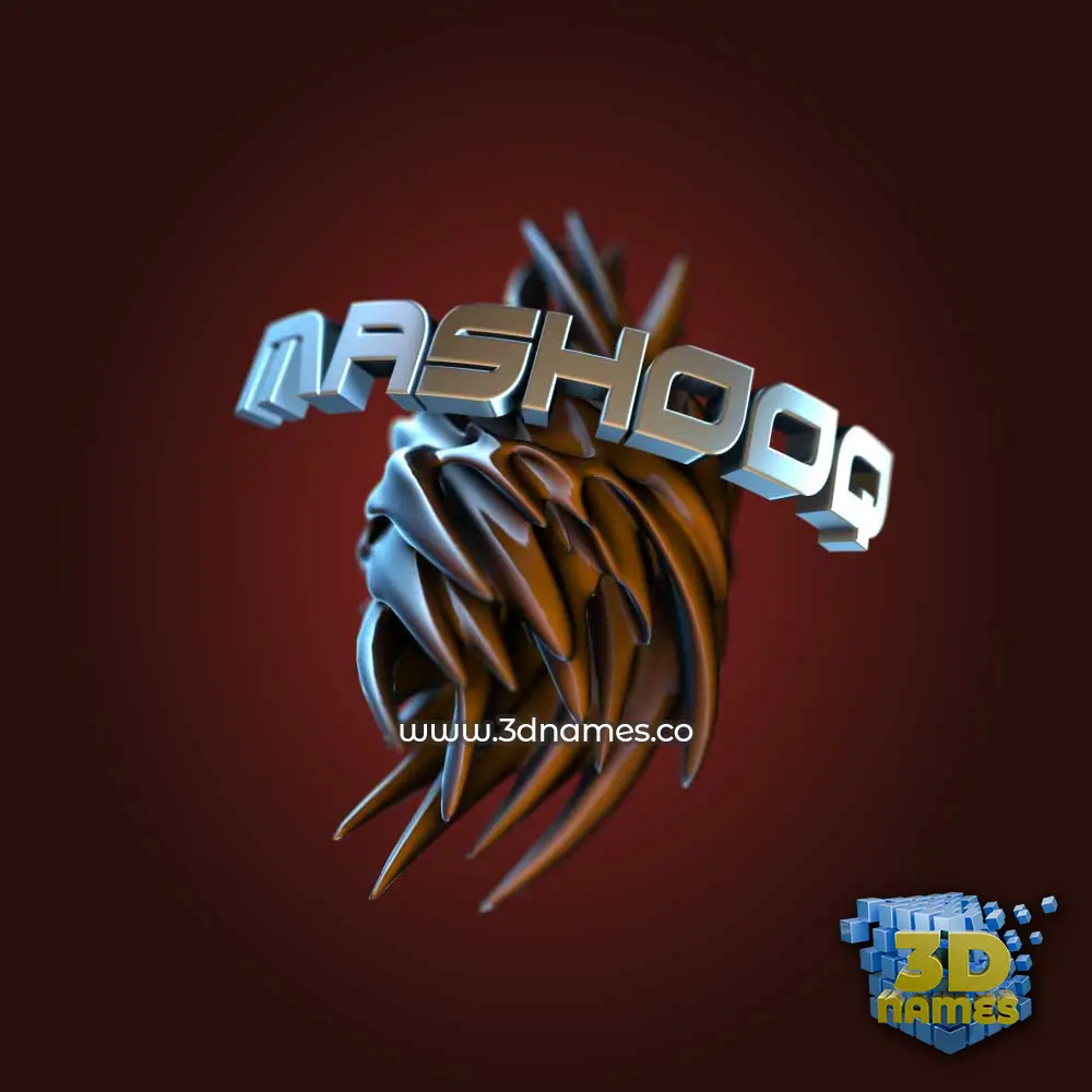mashooq in Red Twisted style - 3D name wallpaper