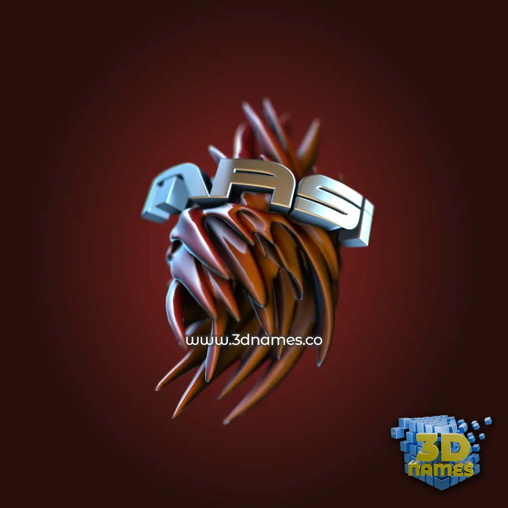 masi in Red Twisted style - 3D name wallpaper