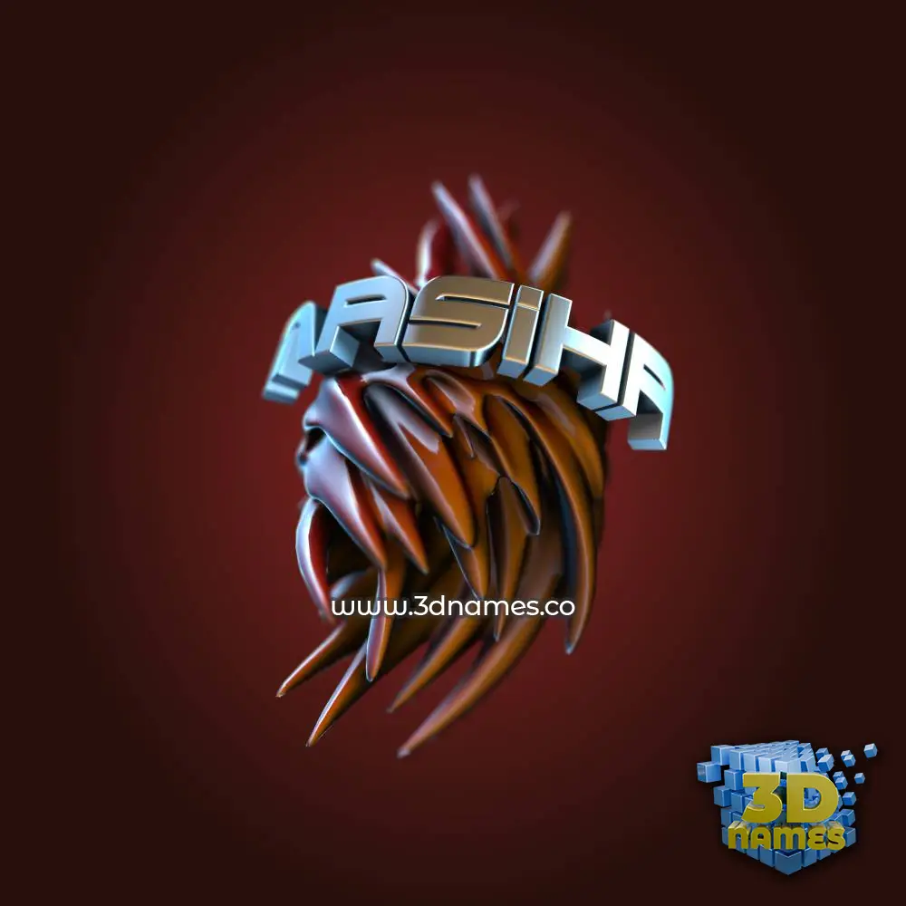 masiha in Red Twisted style - 3D name wallpaper