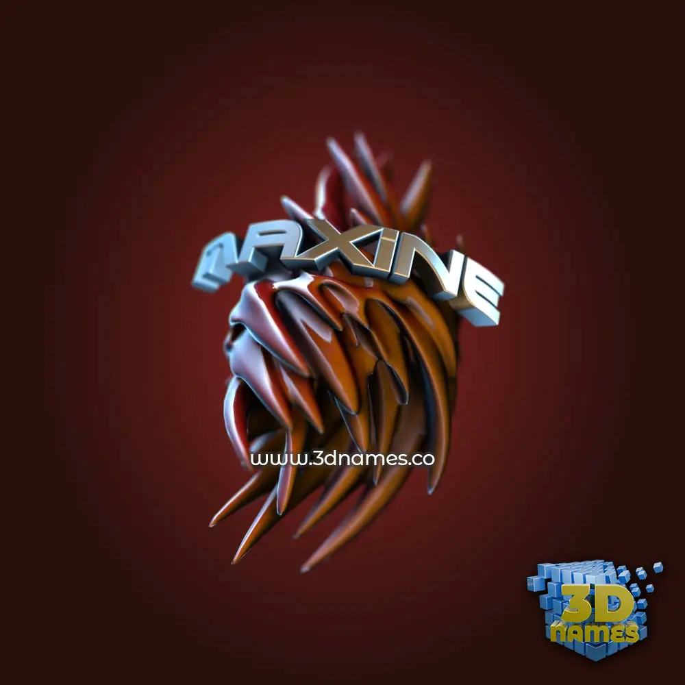 maxine in Red Twisted style - 3D name wallpaper