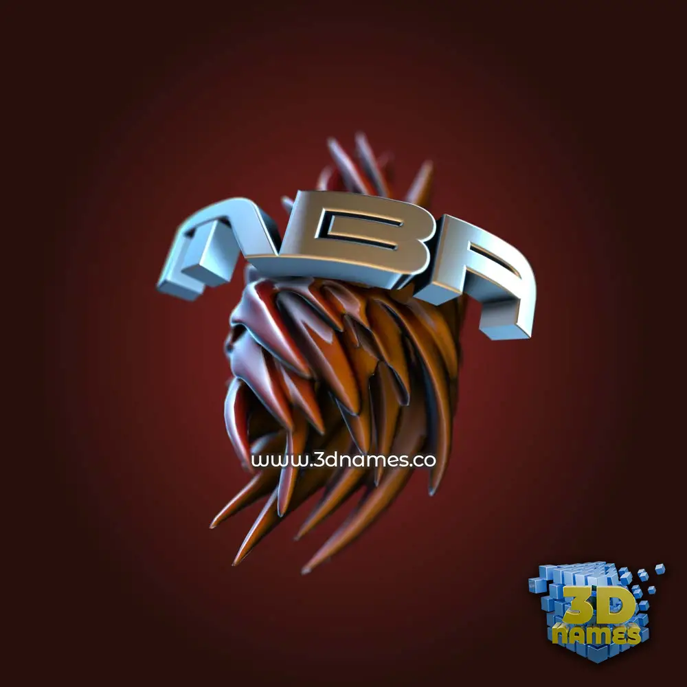 mba in Red Twisted style - 3D name wallpaper