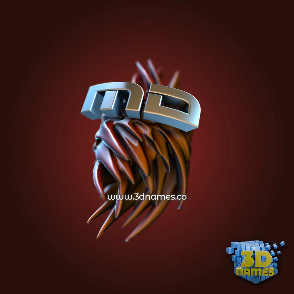 md in Red Twisted style - 3D name wallpaper