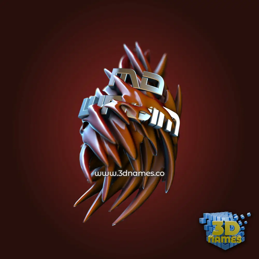 md wasim in Red Twisted style - 3D name wallpaper