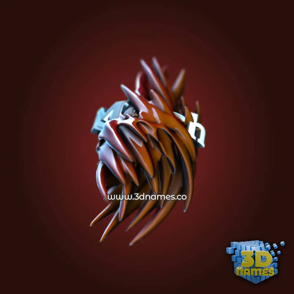 mech in Red Twisted style - 3D name wallpaper